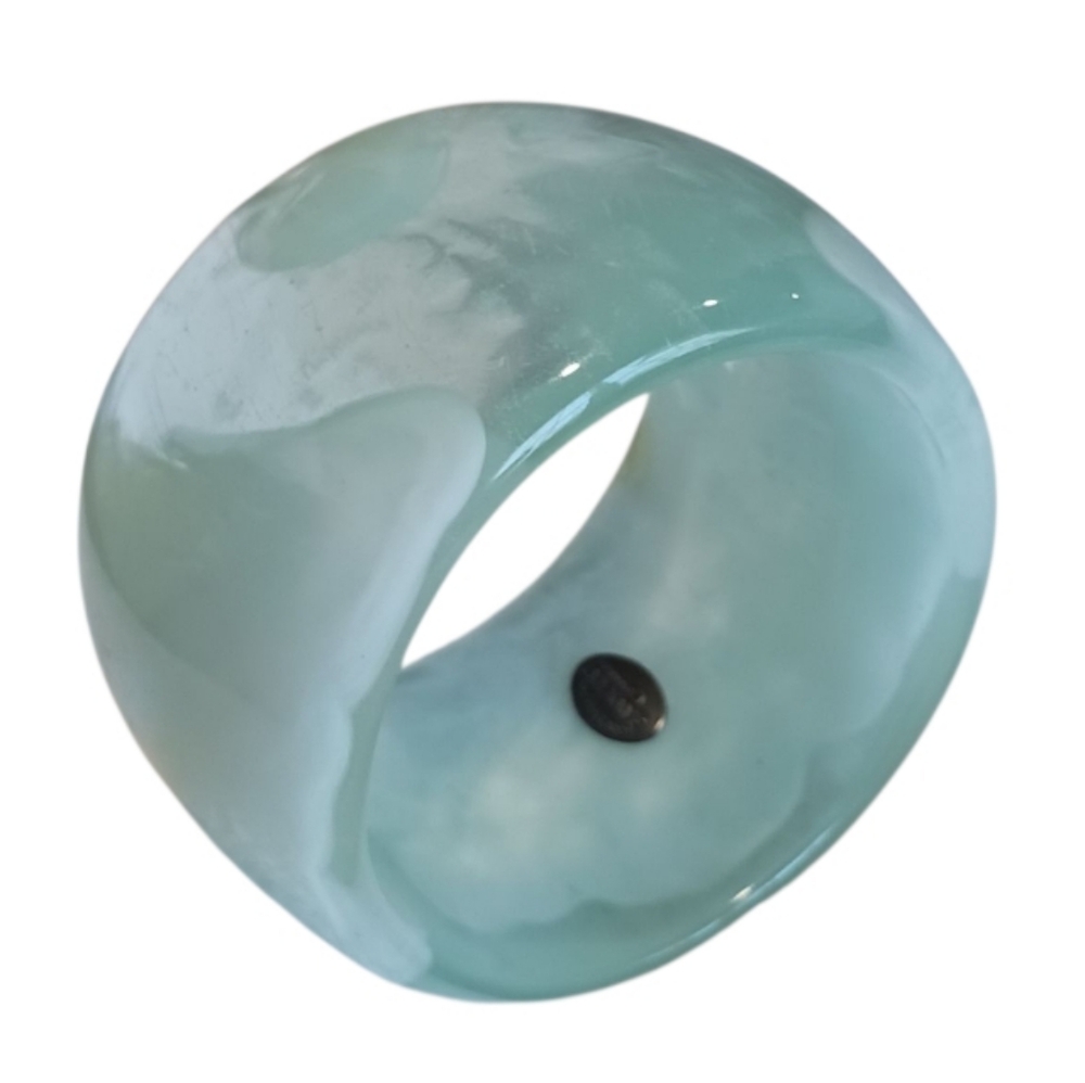 Vintage Dominique Denaive Celadon Resin Bangle Bracelet